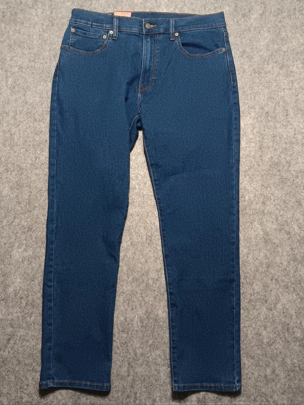 Levis 502 Jeans Mens 34x30 Blue Taper Fit Dark Wash Stretch Denim Preppy NEW